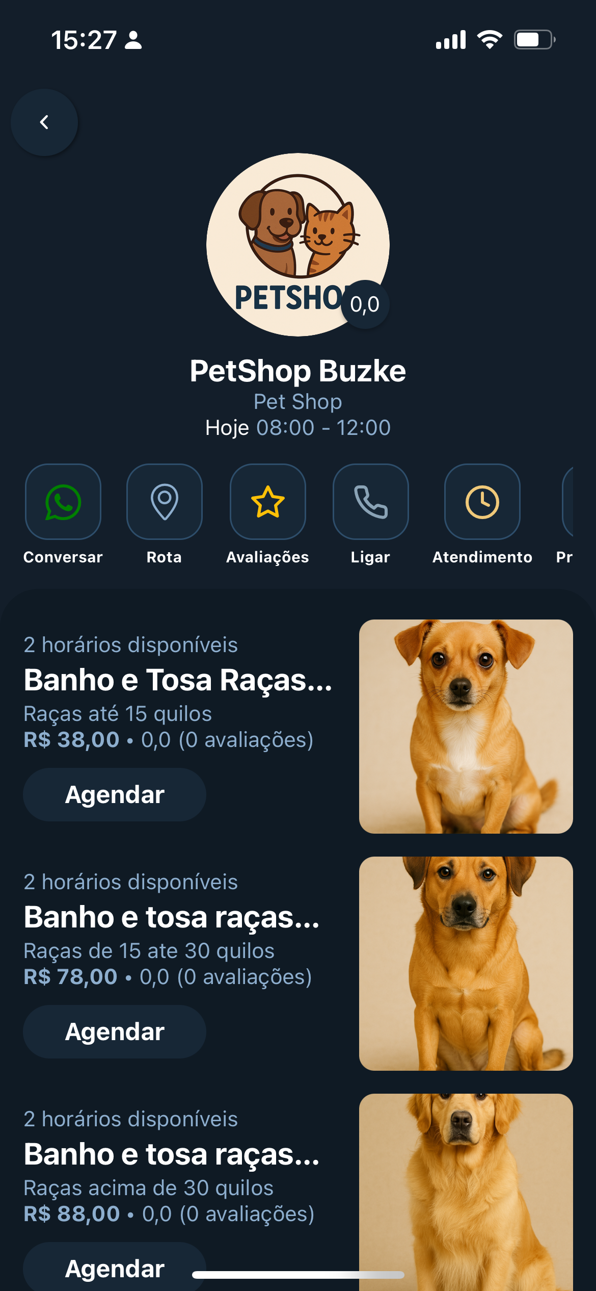 Configurações da Arena