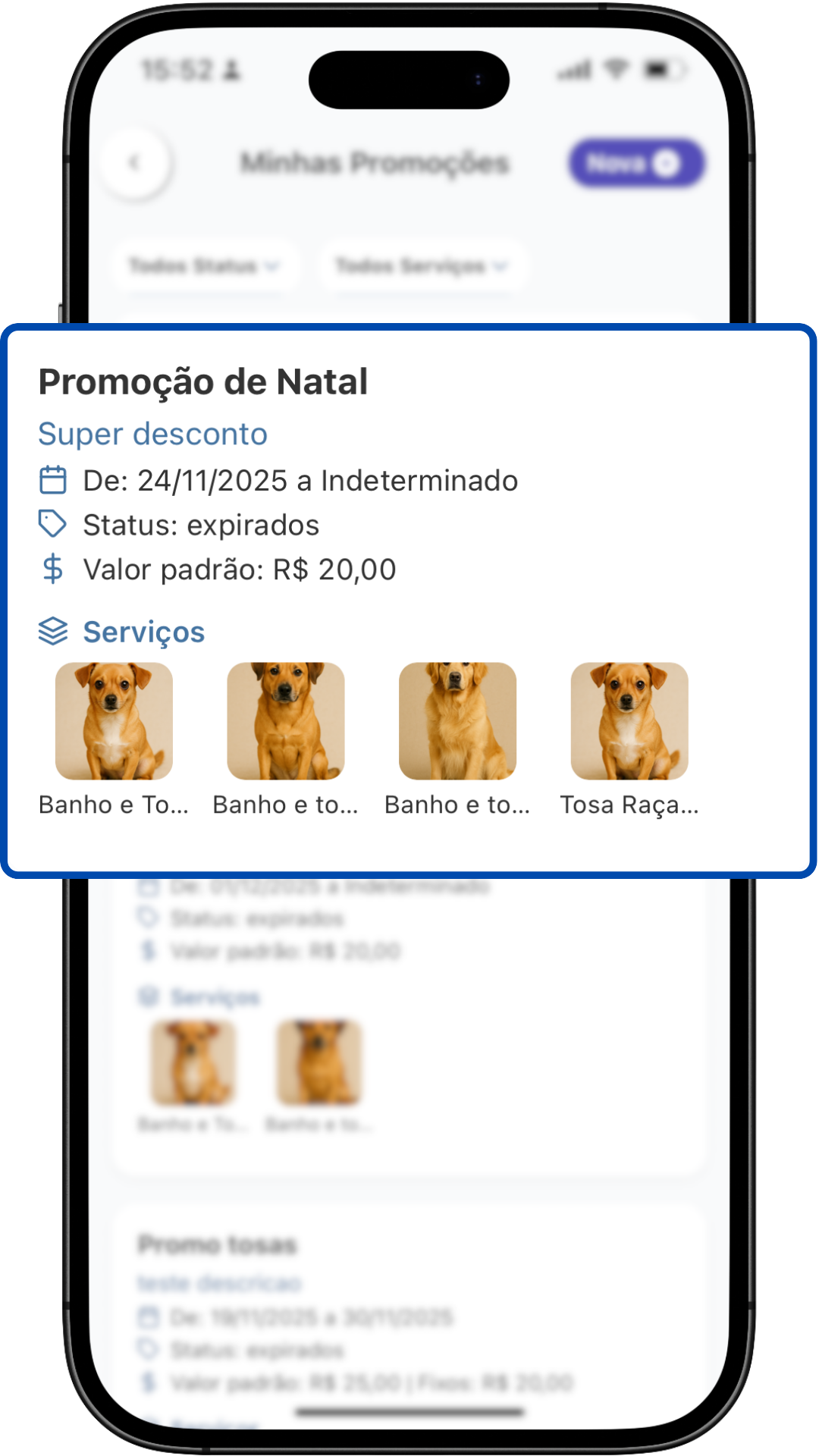 Lista de Promoções no App